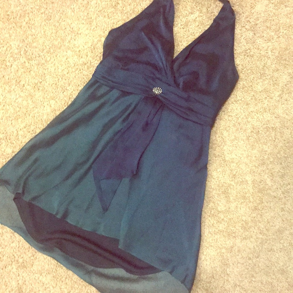 Green/ blue ombré halter top